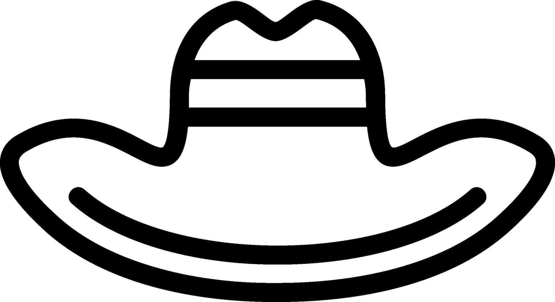 icono de línea de sombrero de vaquero vector