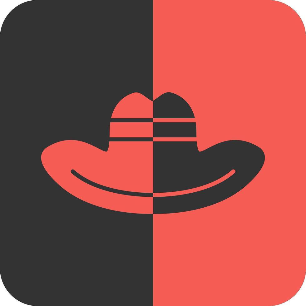 Cowboy Hat Red Inverse Icon vector