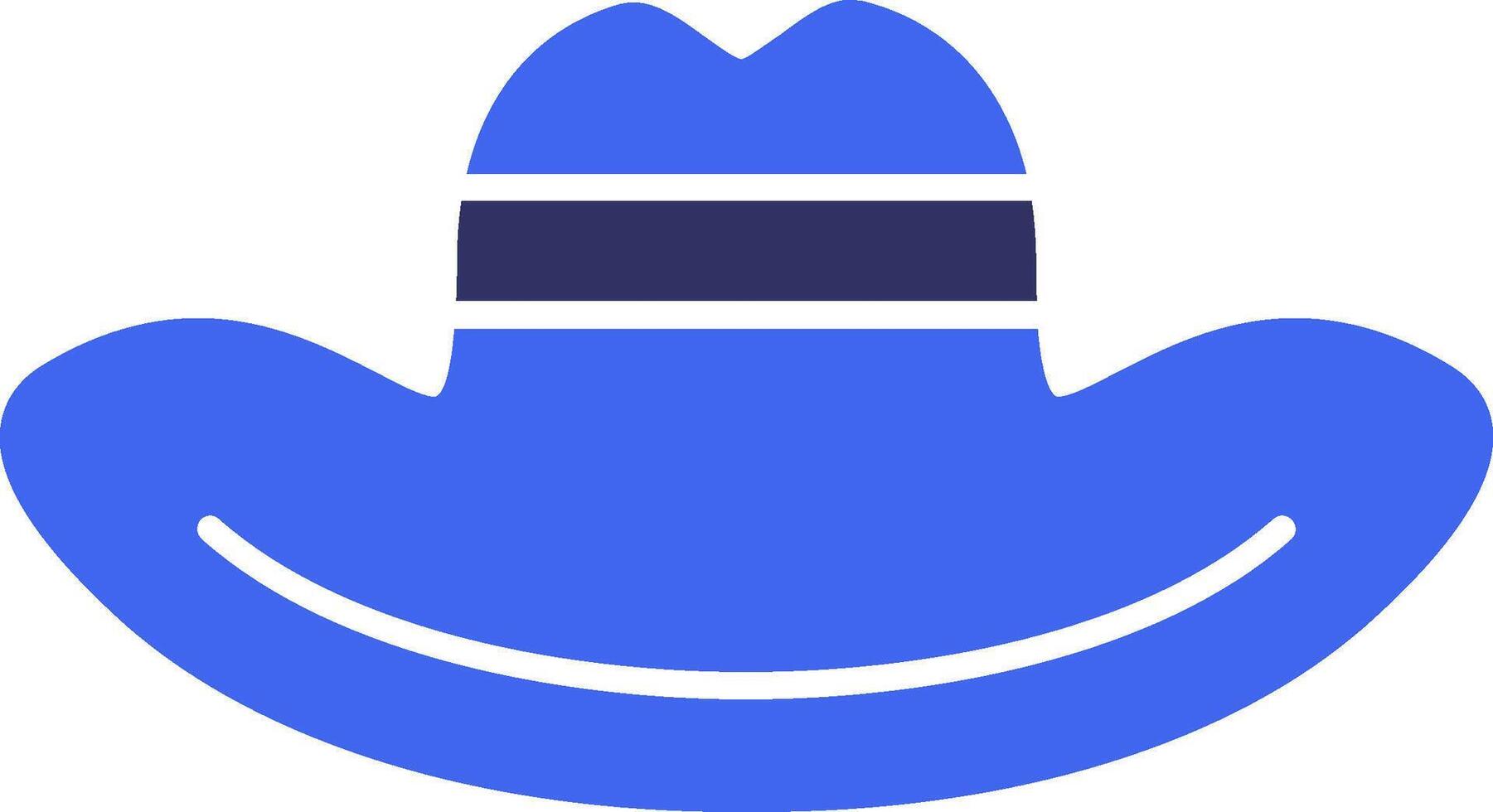 Cowboy Hat Solid Two Color Icon vector