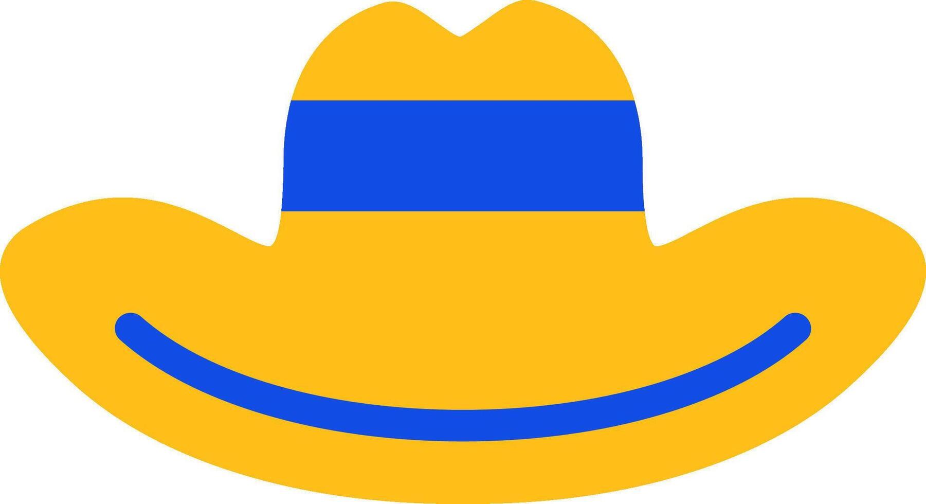 Cowboy Hat Flat Two color Icon vector