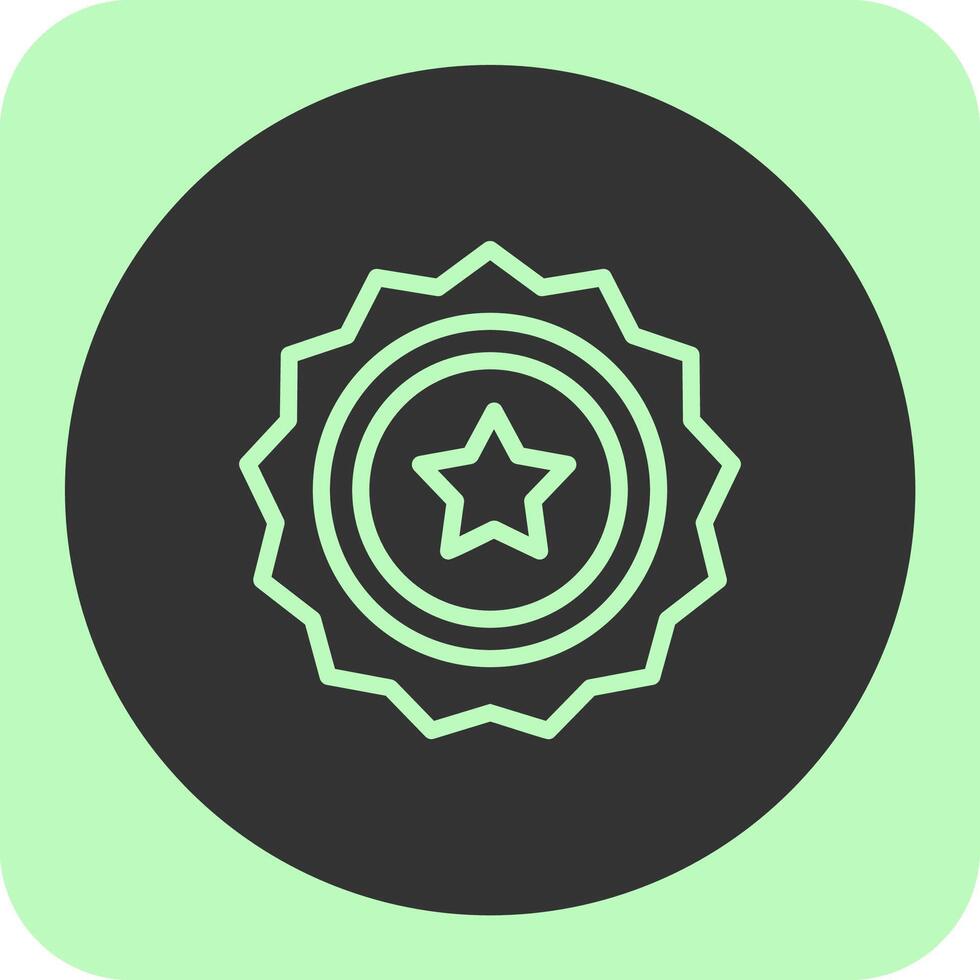 Sheriff Badge Linear Round Icon vector