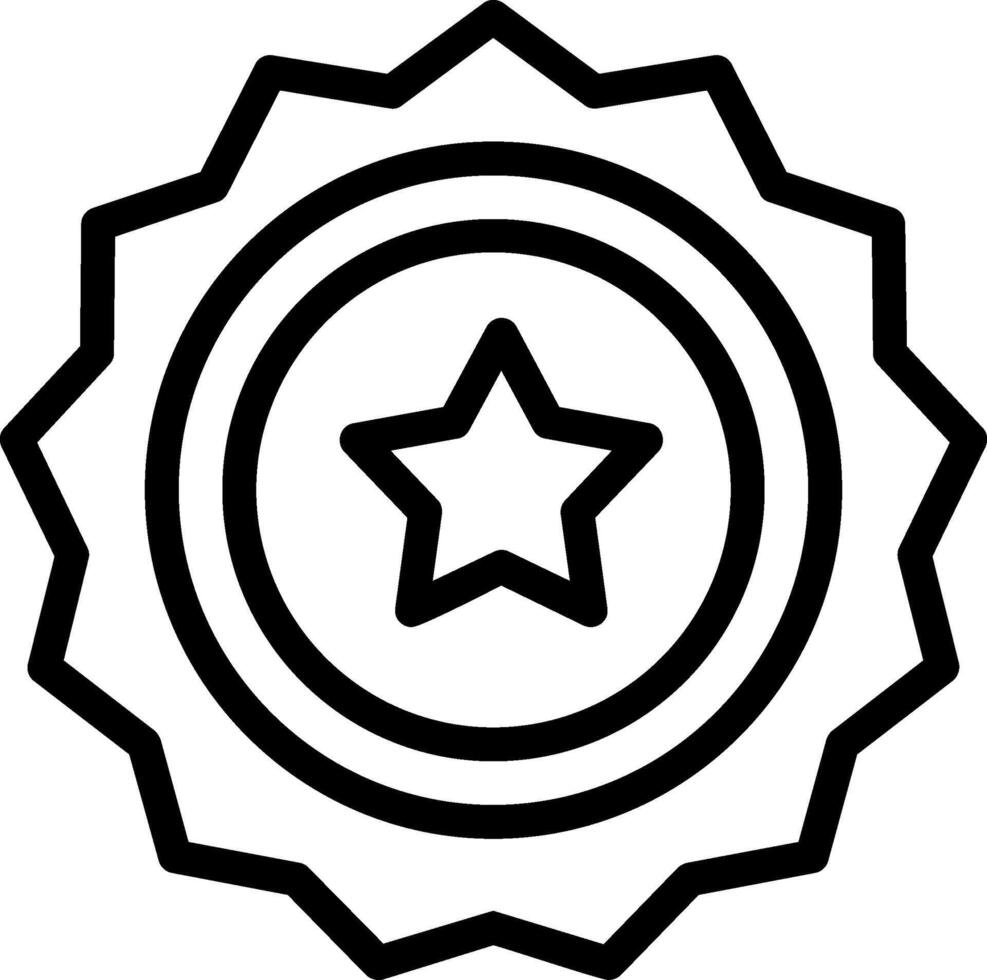 Sheriff Badge Line Icon vector