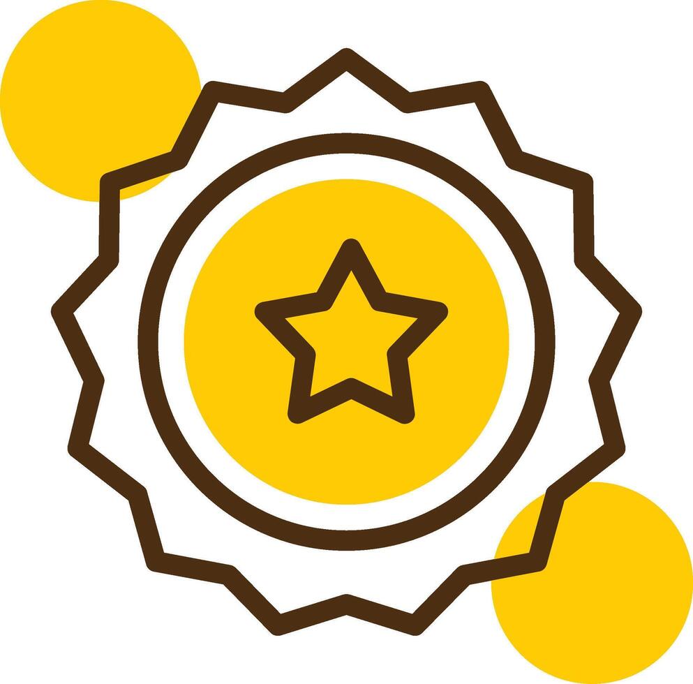 Sheriff Badge Yellow Lieanr Circle Icon vector