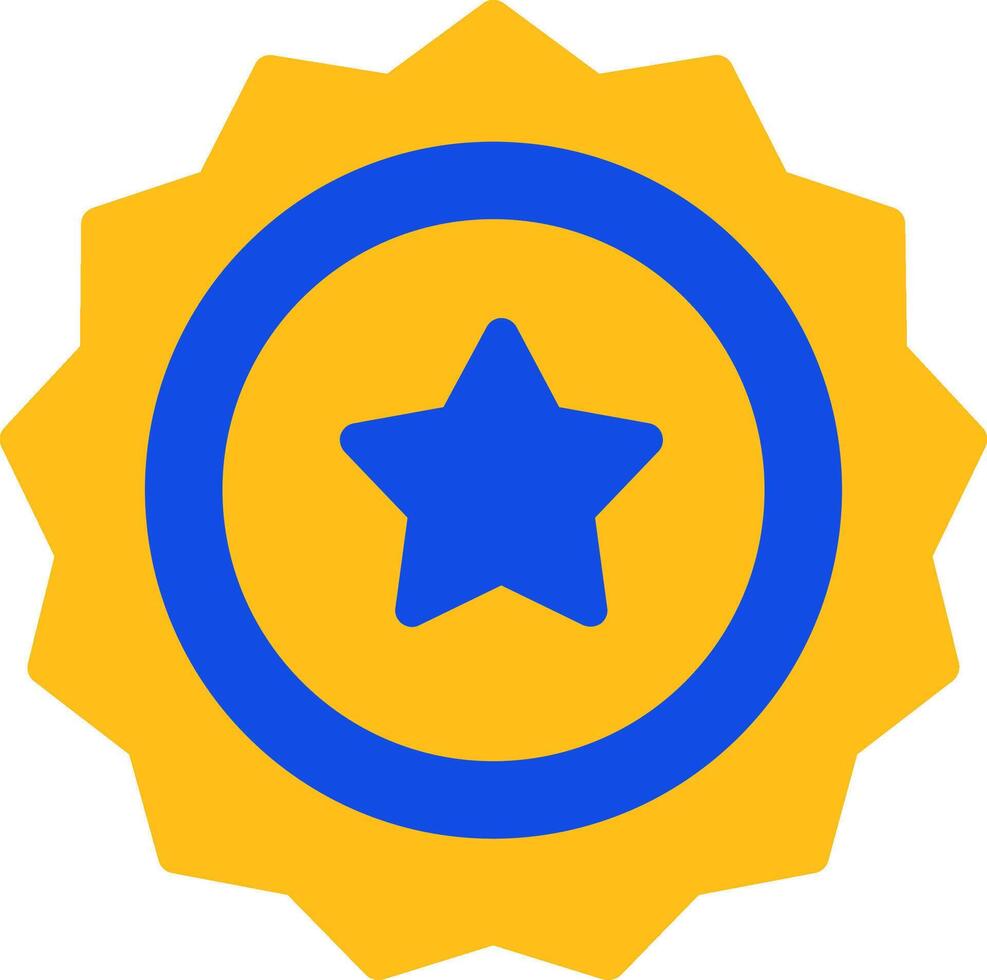 Sheriff Badge Flat Two color Icon vector