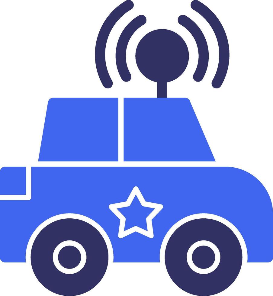 Police Car Solid Two Color Icon vector