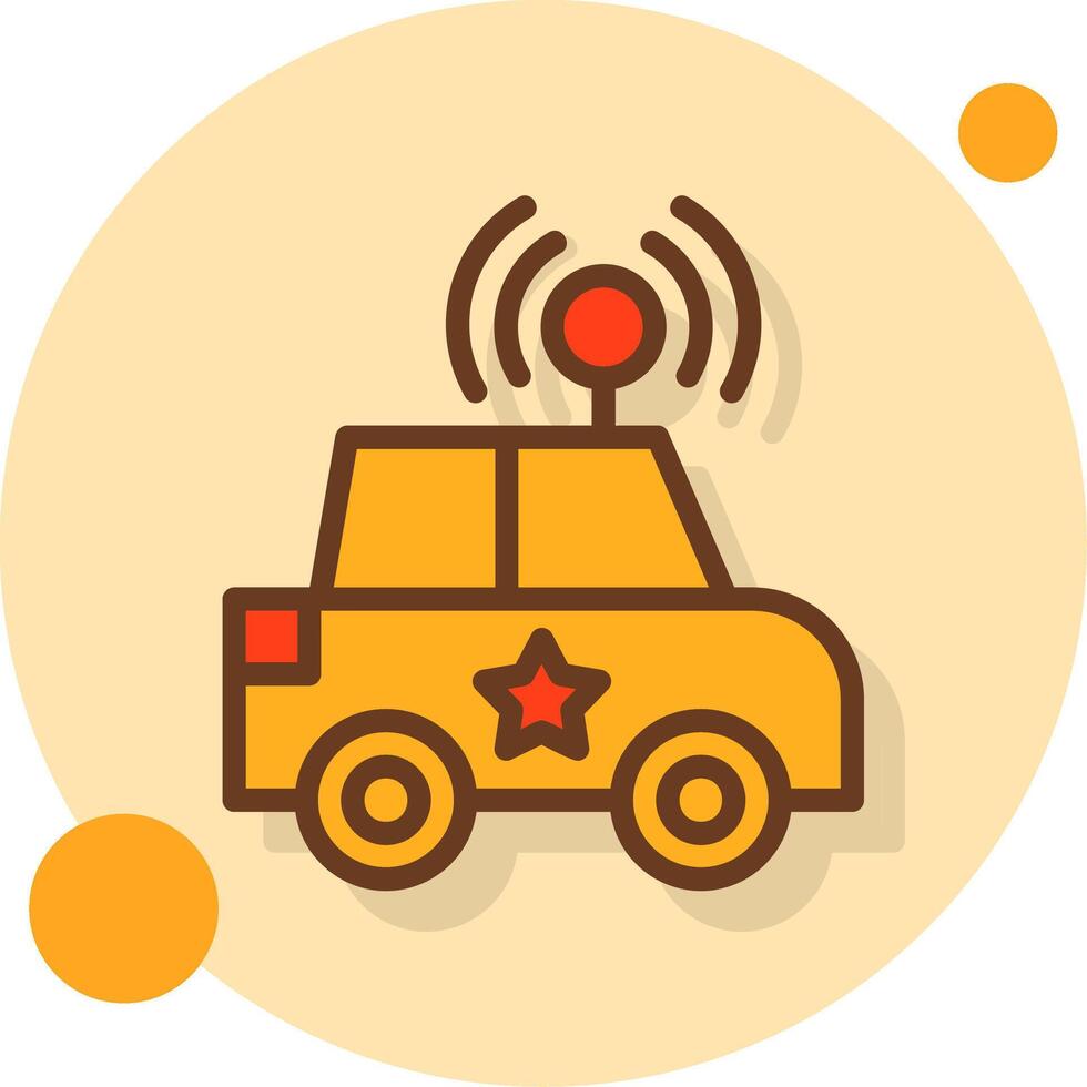 Police Car Filled Shadow Cirlce Icon vector