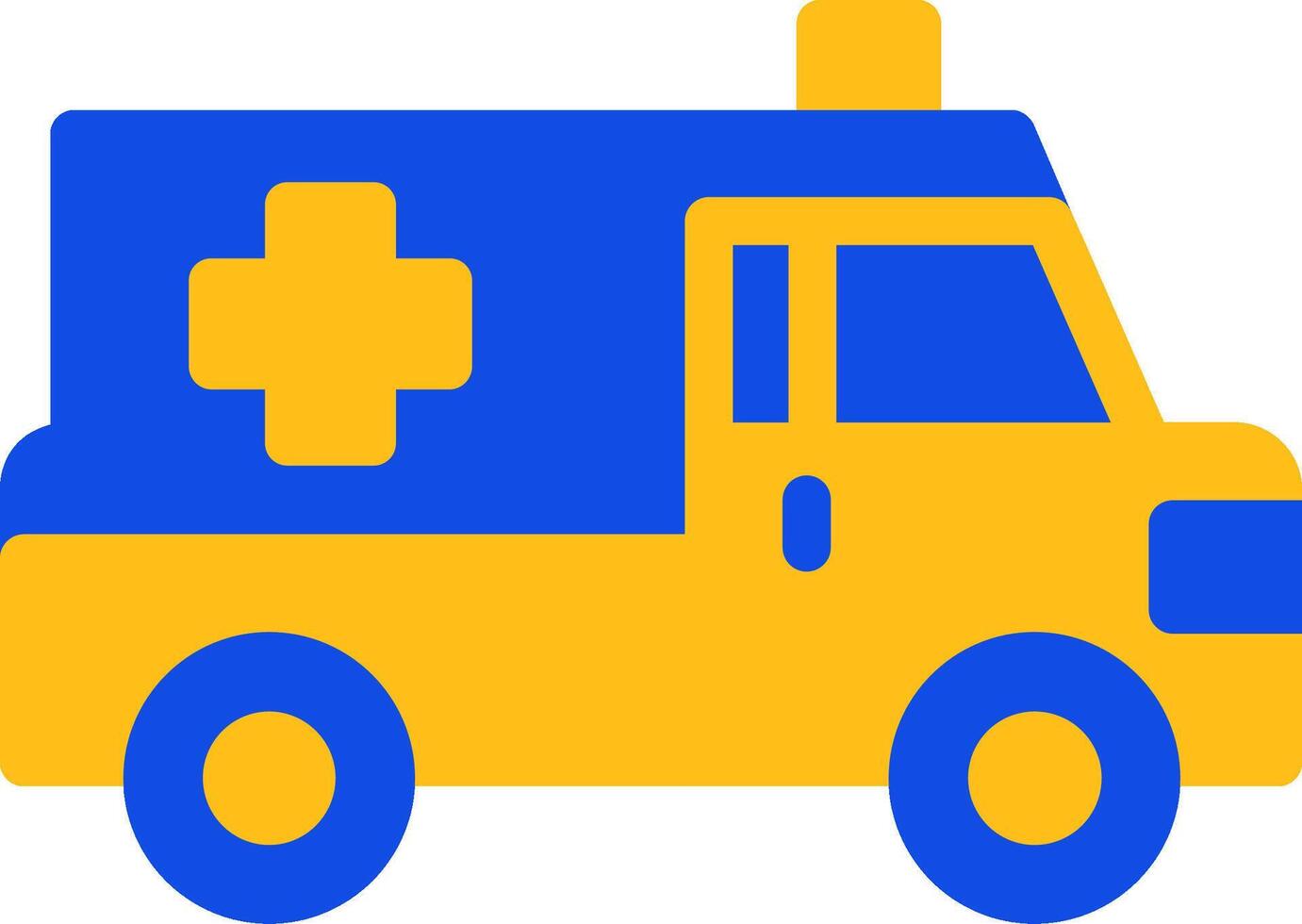 ambulancia plano dos color icono vector