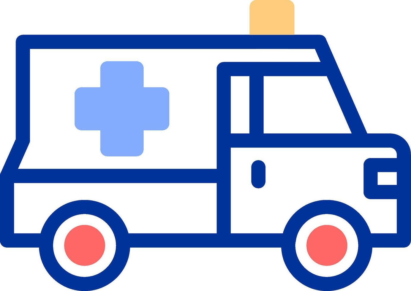 ambulancia color lleno icono vector