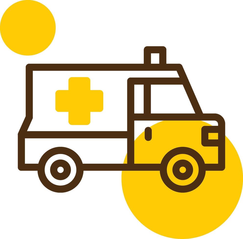 ambulancia amarillo mentir circulo icono vector