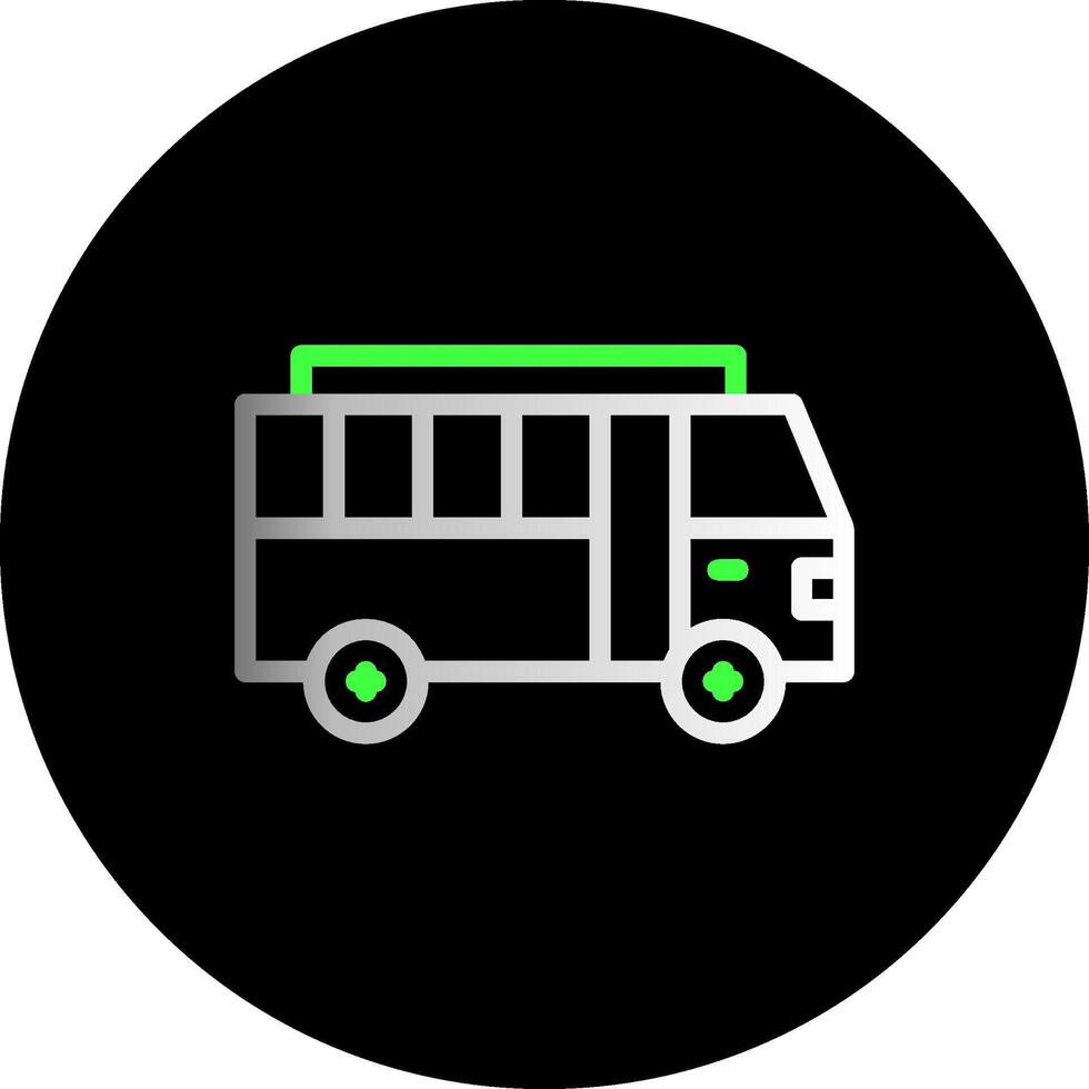 autobús doble degradado circulo icono vector