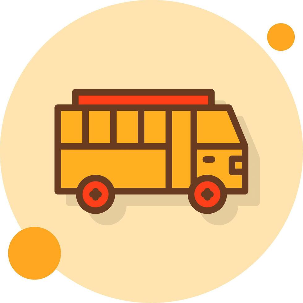 autobús lleno sombra cirlce icono vector