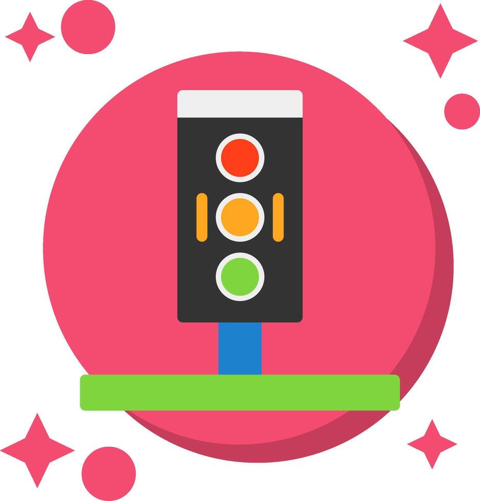 Traffic Light Tailed Color Icon vector