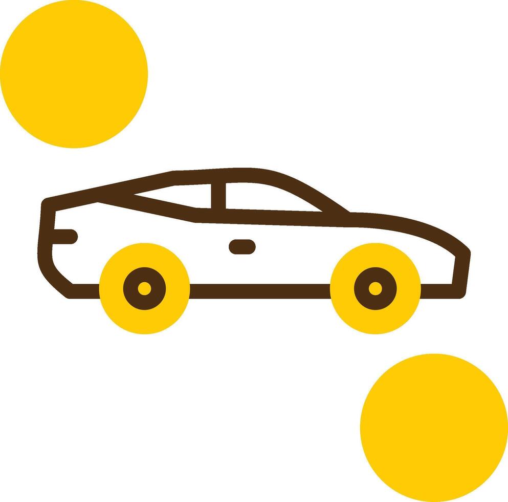 coche amarillo mentir circulo icono vector