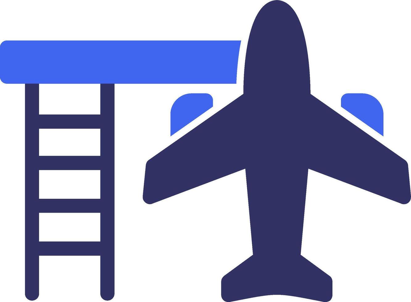 Airplane Solid Two Color Icon vector