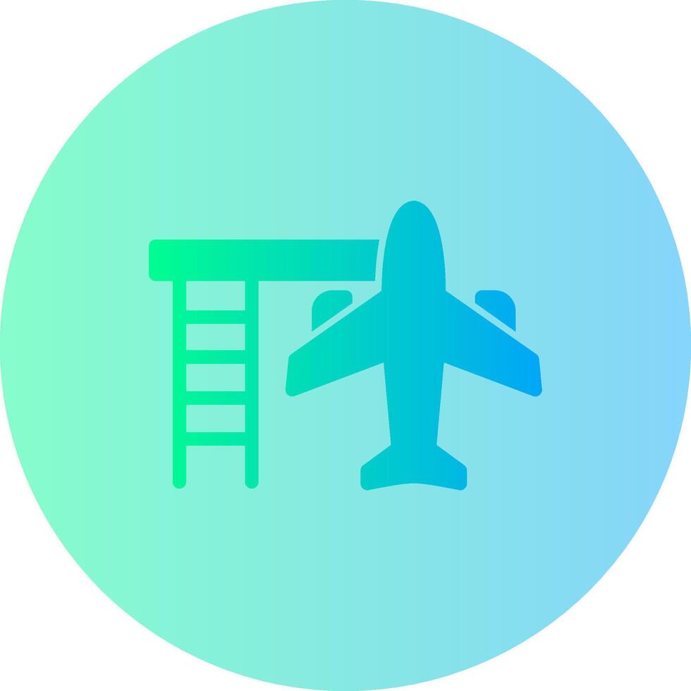 Airplane Gradient Circle Icon vector