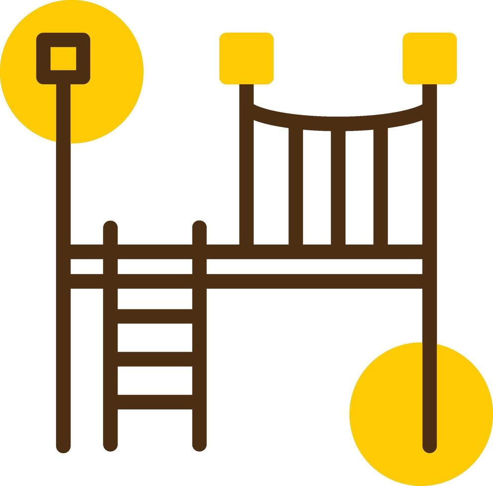 Bridge Yellow Lieanr Circle Icon vector