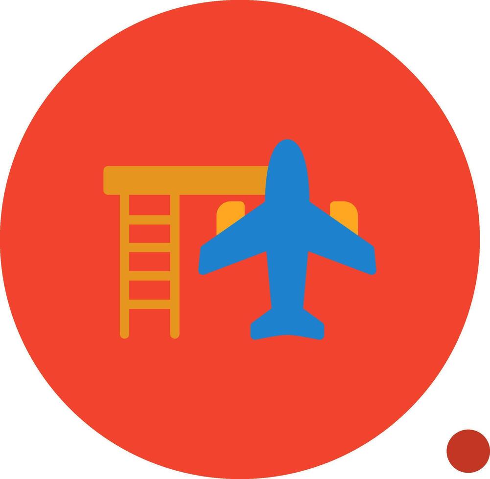 Airplane Flat Shadow Icon vector