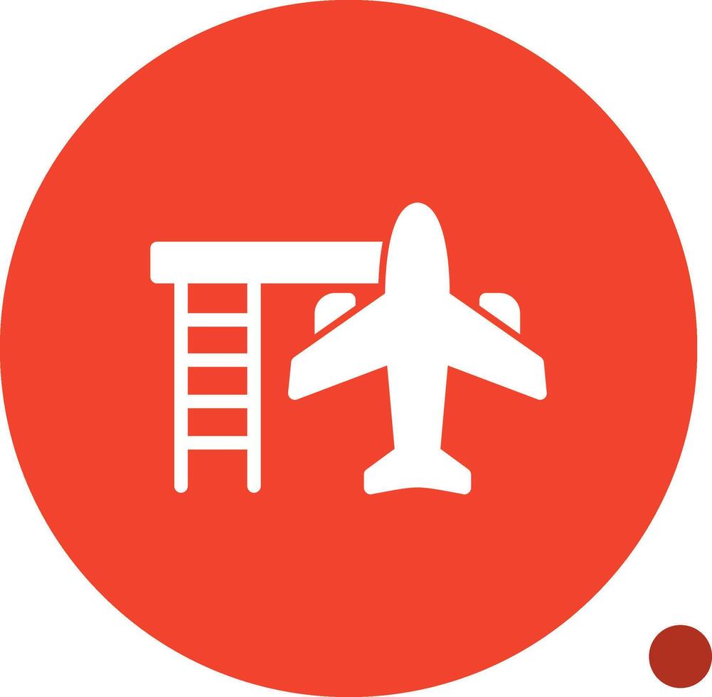 Airplane Glyph Shadow Icon vector
