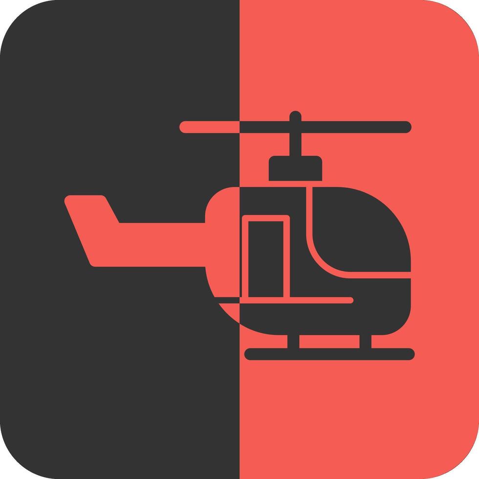 Helicopter Red Inverse Icon vector