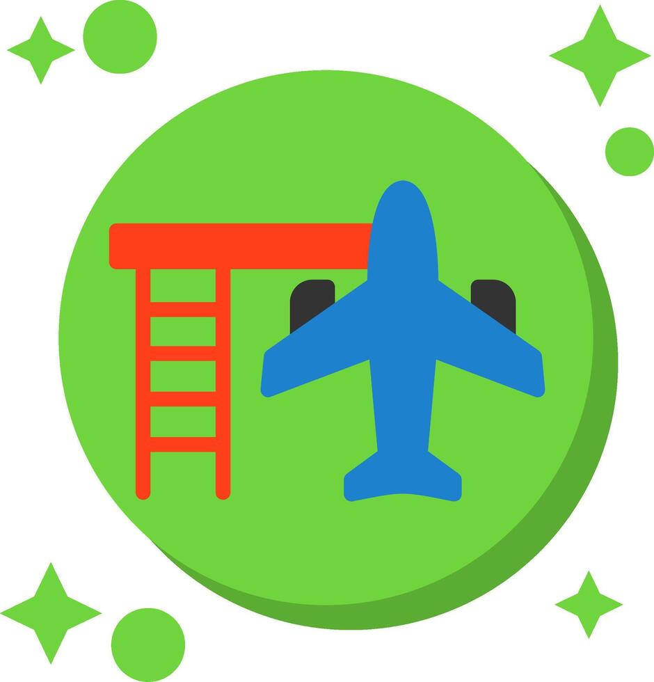 Airplane Tailed Color Icon vector