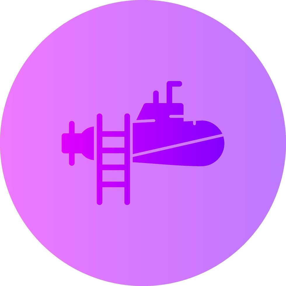 submarino degradado circulo icono vector