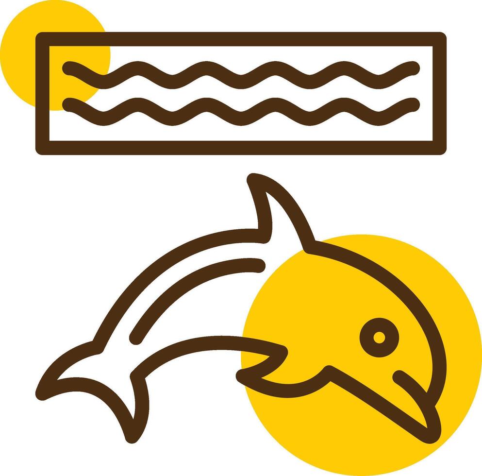 Dolphin Yellow Lieanr Circle Icon vector
