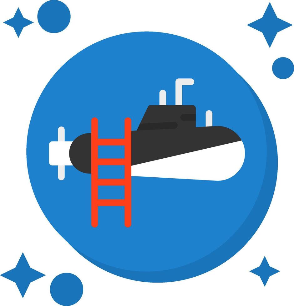 Submarine Tailed Color Icon vector