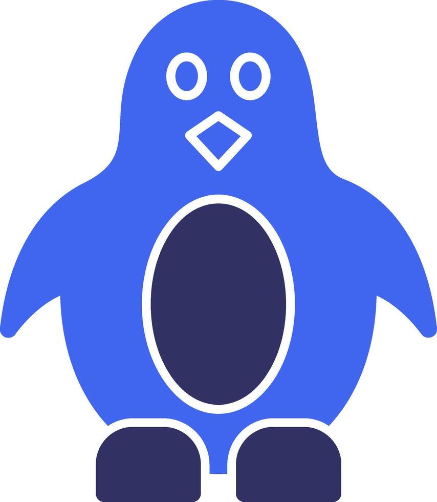 Penguin Solid Two Color Icon vector