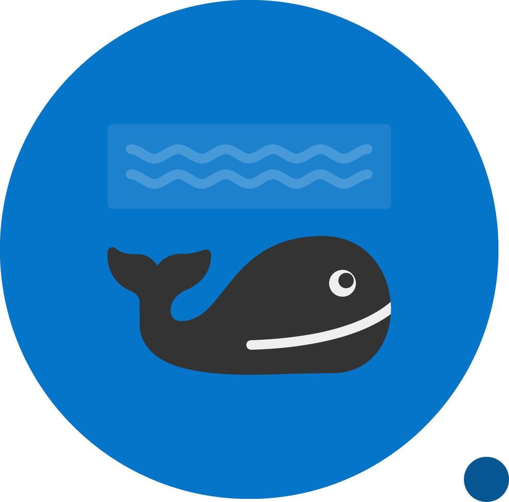 Whale Flat Shadow Icon vector