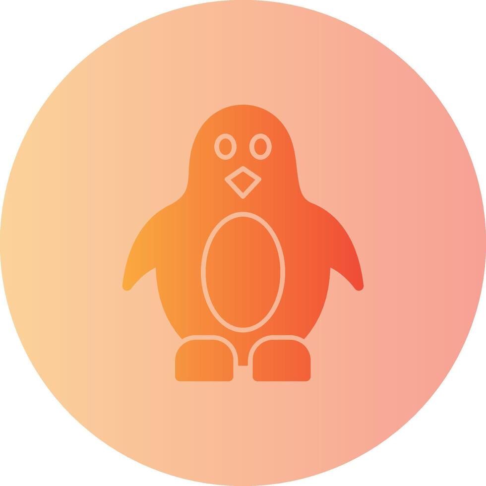 pingüino degradado circulo icono vector