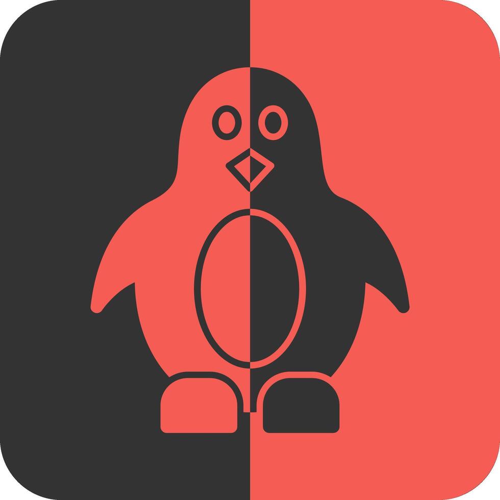 Penguin Red Inverse Icon vector