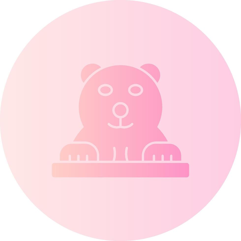 Polar Bear Gradient Circle Icon vector