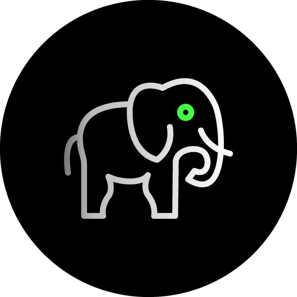 elefante doble degradado circulo icono vector