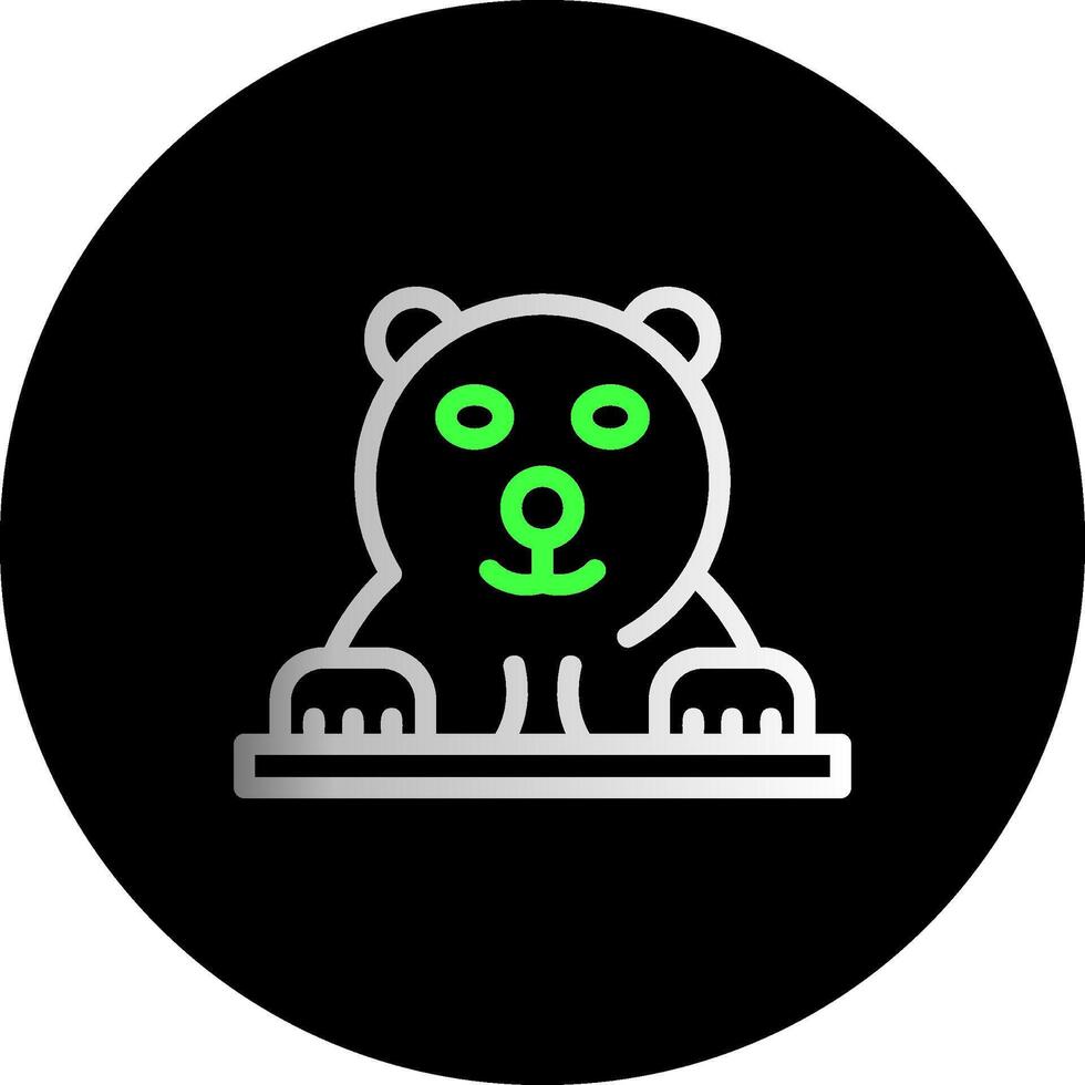 Polar Bear Dual Gradient Circle Icon vector