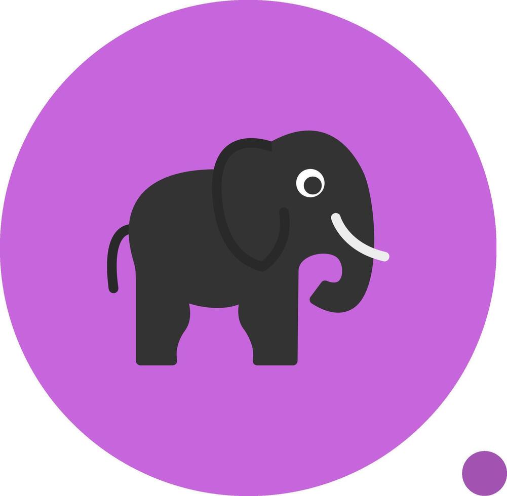 elefante plano sombra icono vector