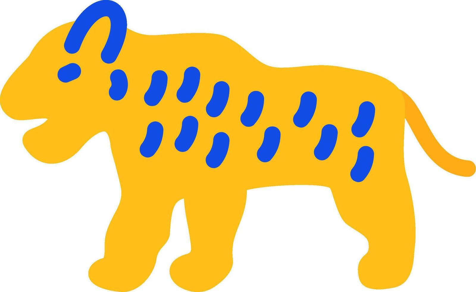 Tigre plano dos color icono vector