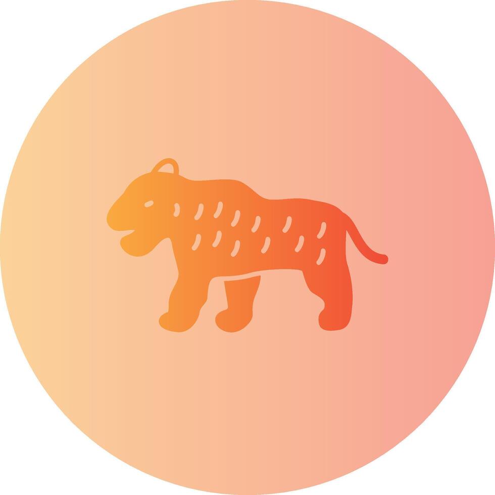 Tiger Gradient Circle Icon vector