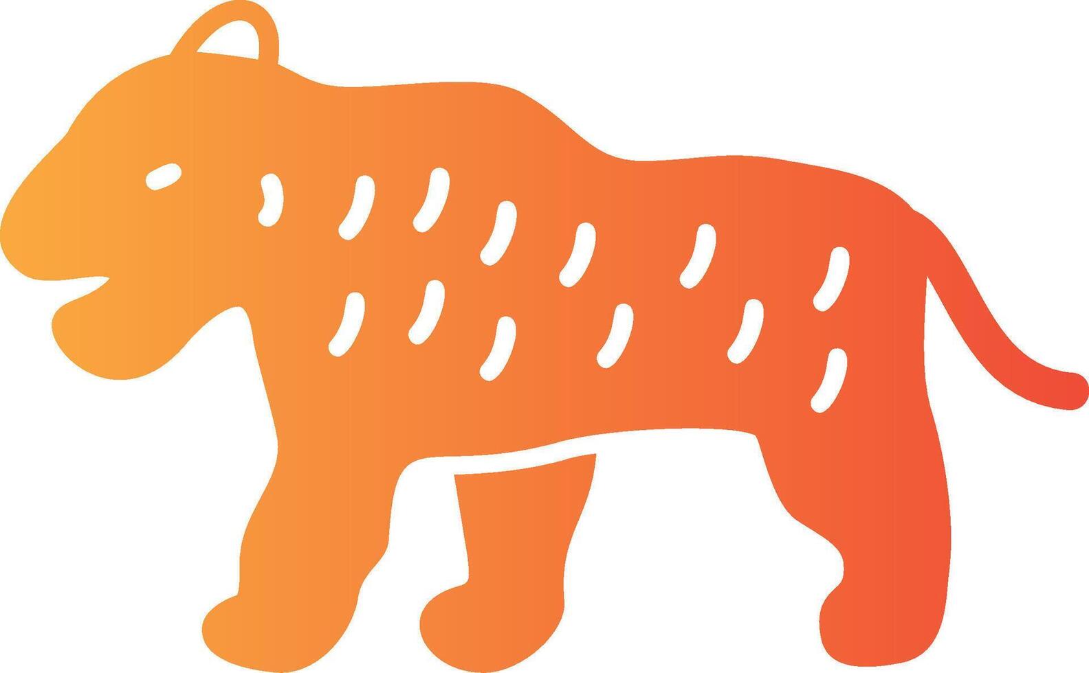 Tigre sólido multi degradado icono vector