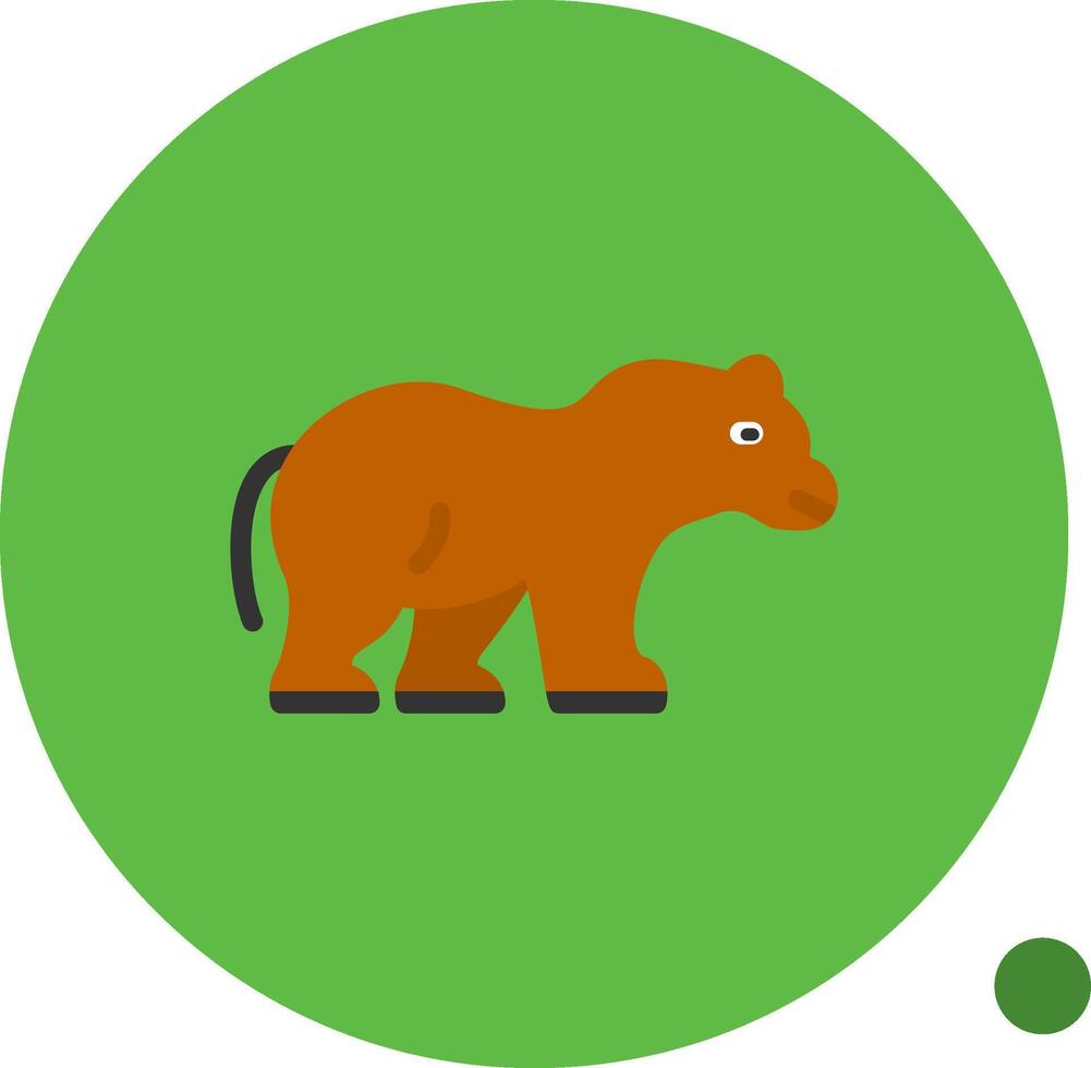 Bear Flat Shadow Icon vector