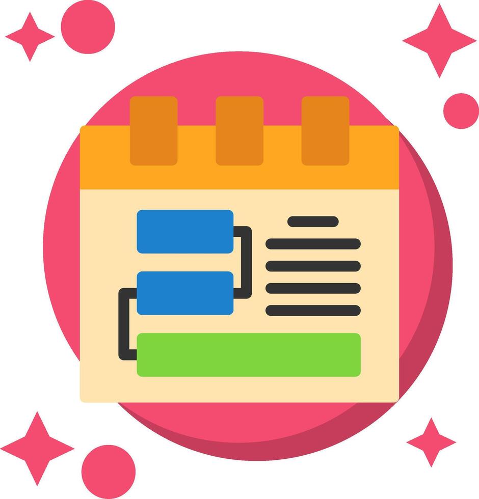 Calendar Tailed Color Icon vector