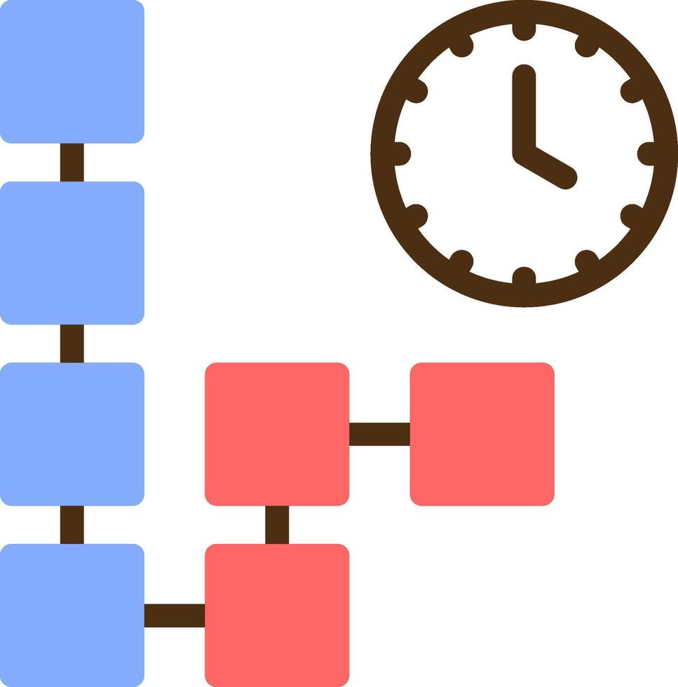 cronograma color lleno icono vector