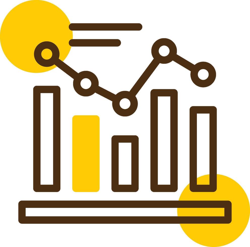 Graph Yellow Lieanr Circle Icon vector