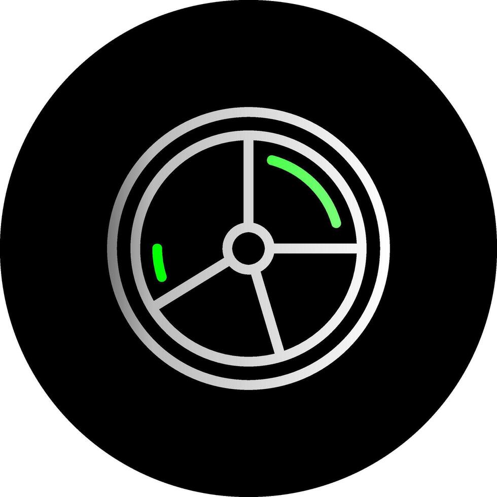 Pie Chart Dual Gradient Circle Icon vector