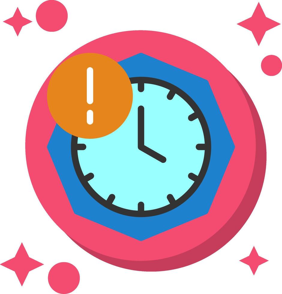 Clock with Deadline Tailed Color Icon vector