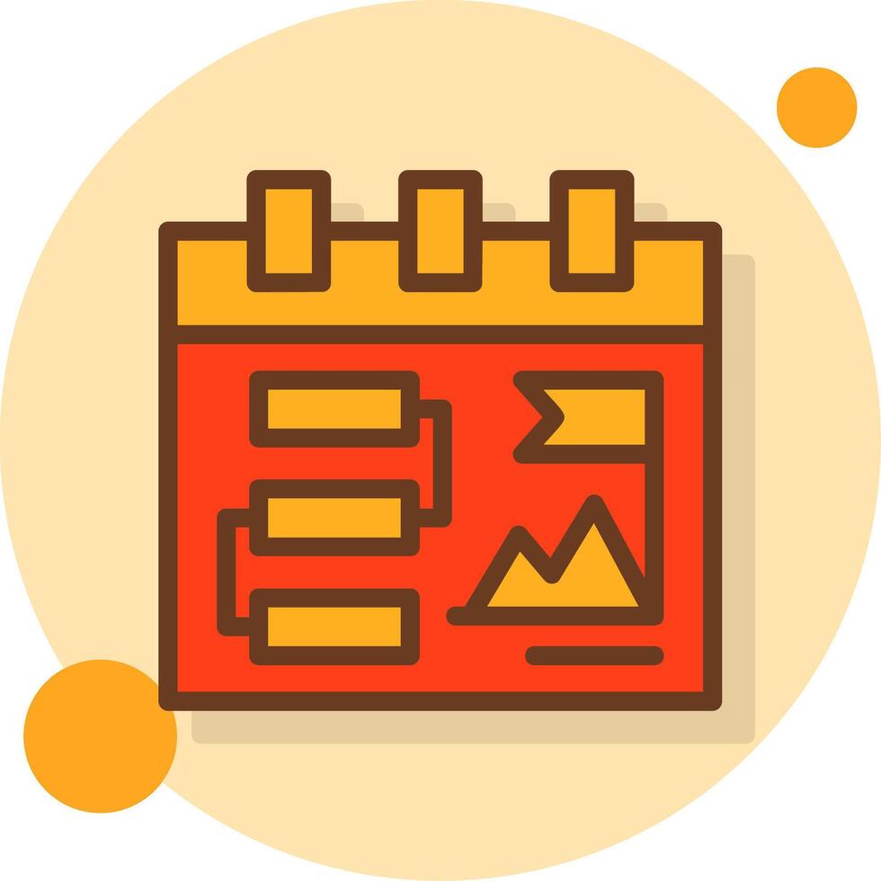 Milestone Filled Shadow Cirlce Icon vector