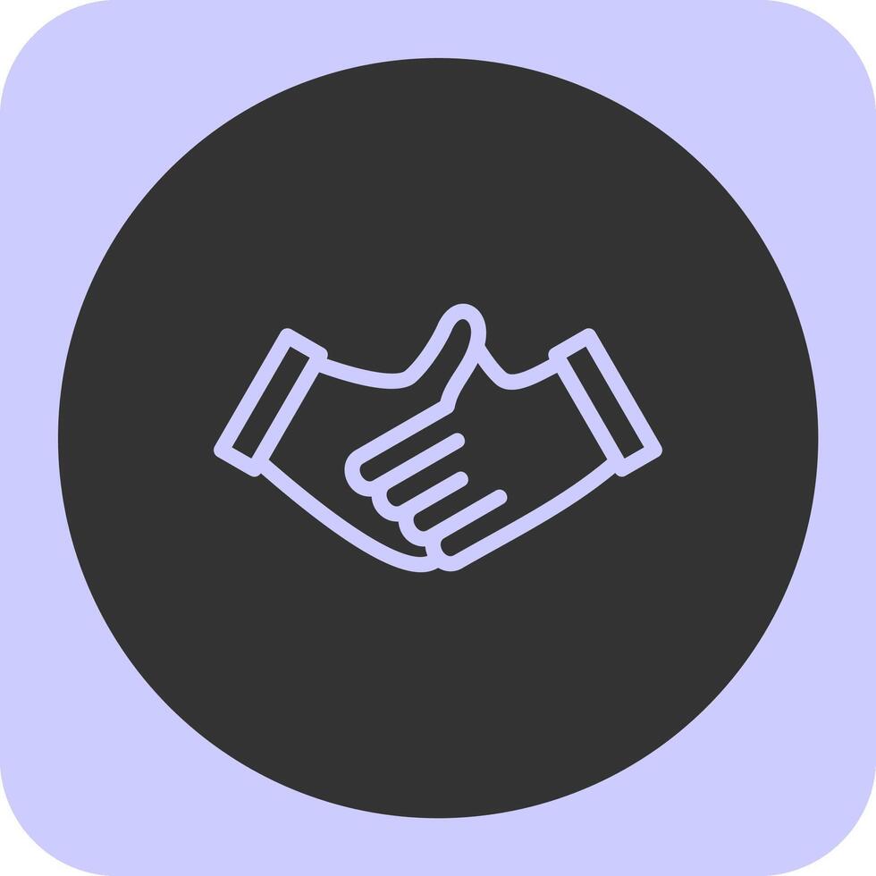 Handshake Linear Round Icon vector