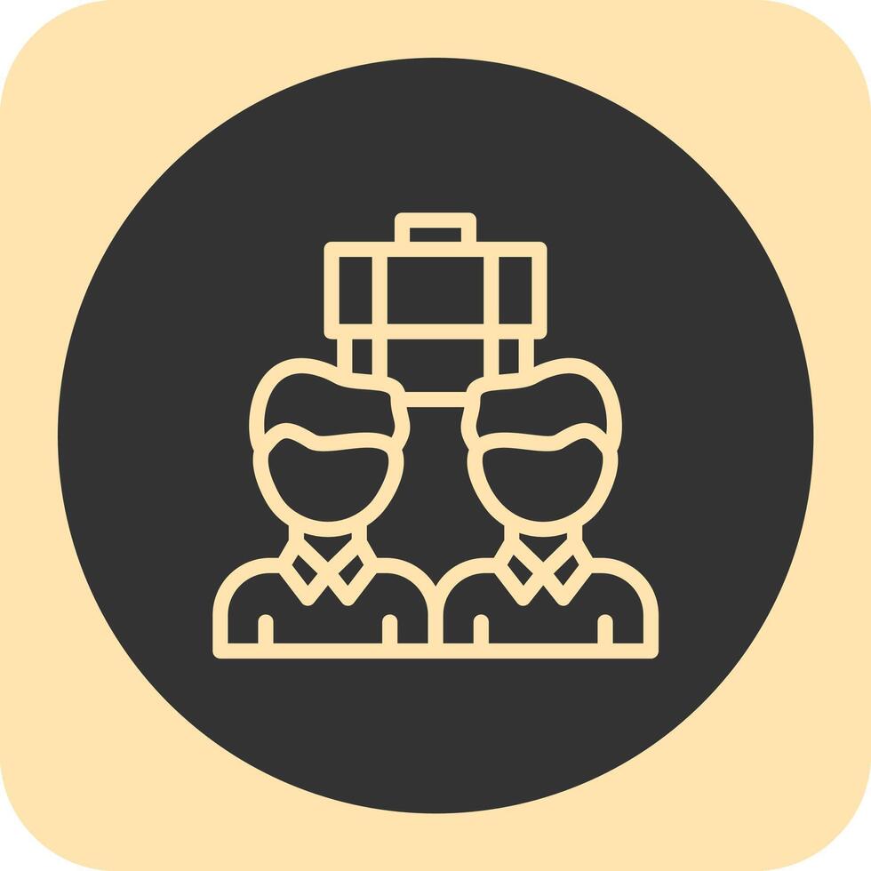 Teamwork Linear Round Icon vector