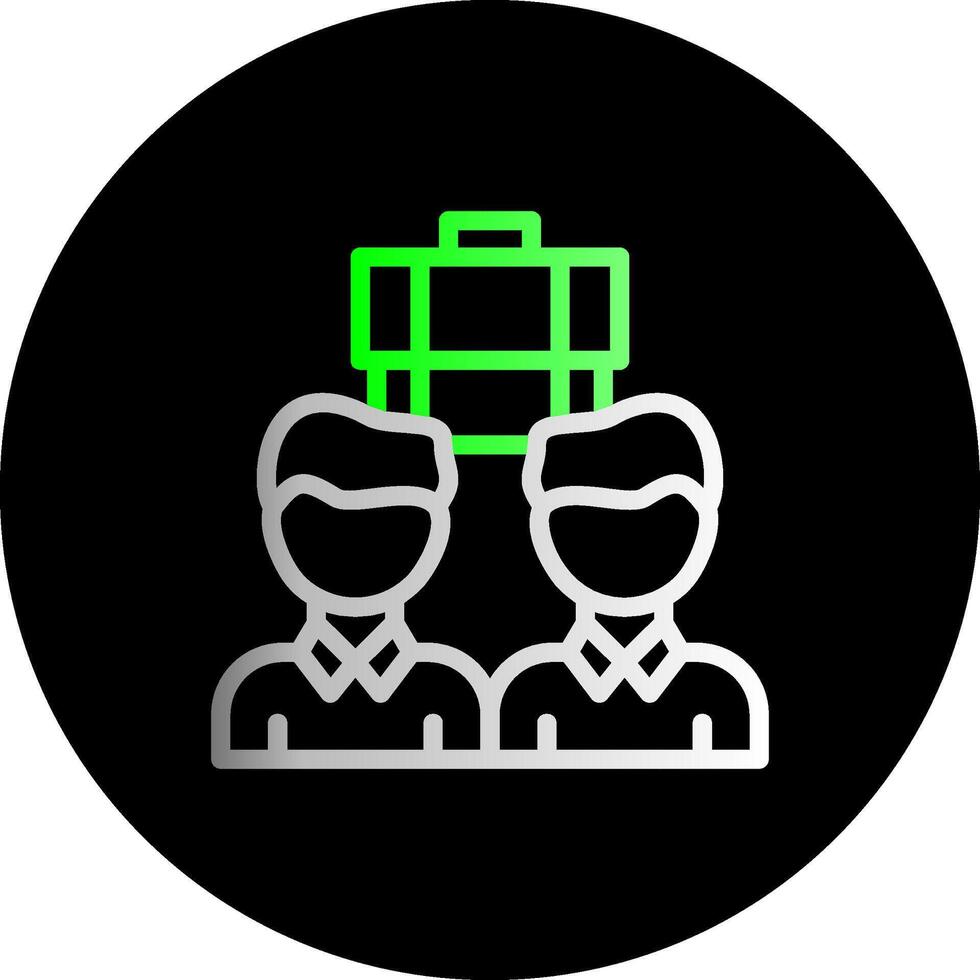 Teamwork Dual Gradient Circle Icon vector