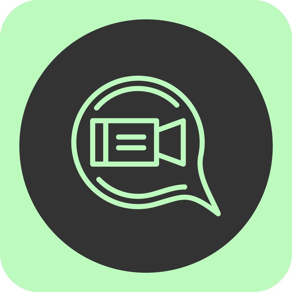 Video Call Linear Round Icon vector