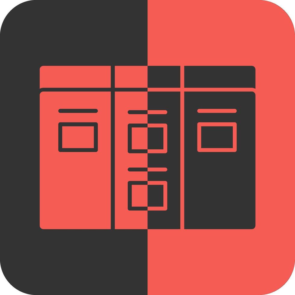 Kanban Board Red Inverse Icon vector